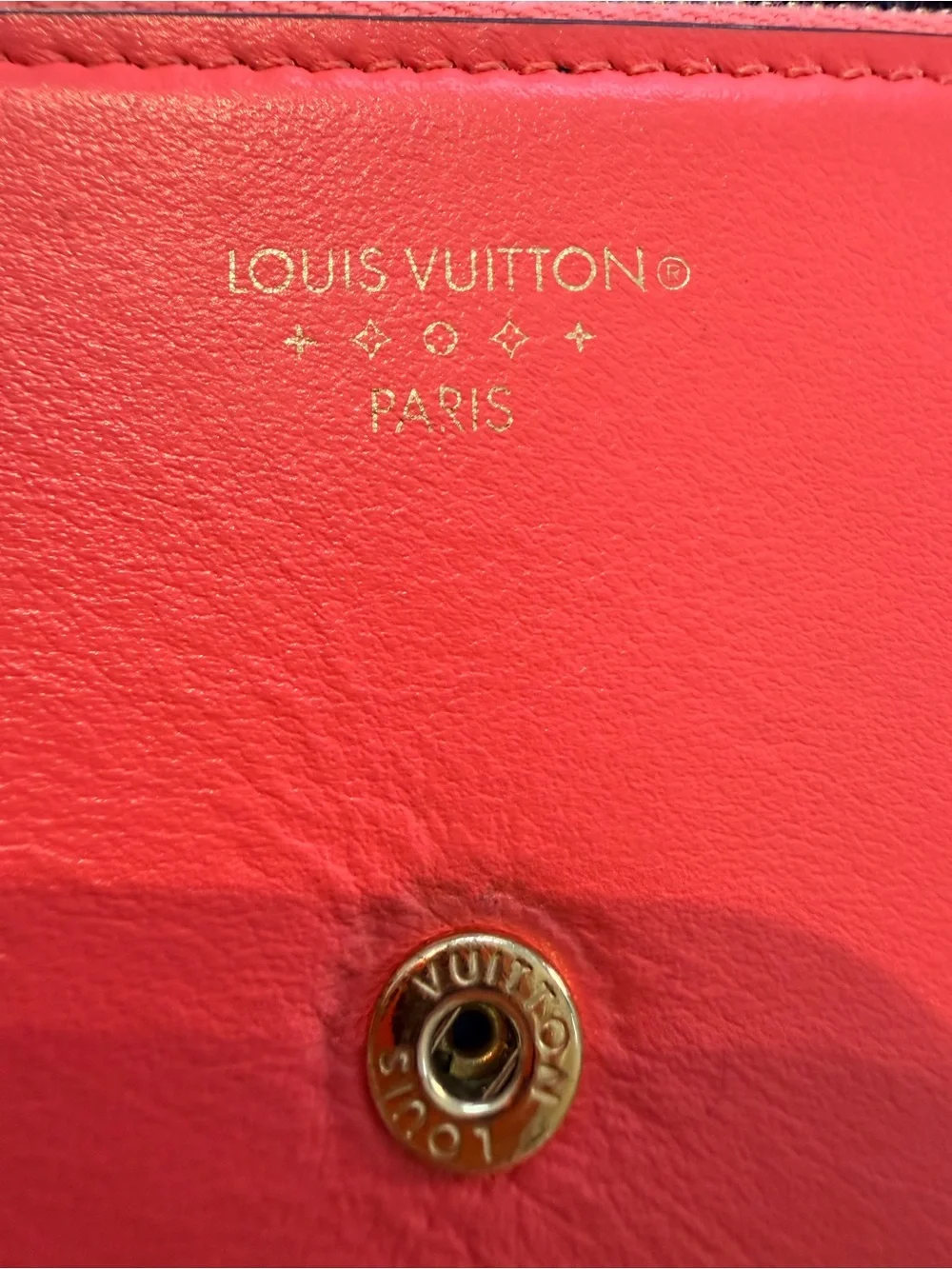 Louis Vuitton Coral Leather Wallet with Gold LV Medallion✨ - Picture 7 of 9